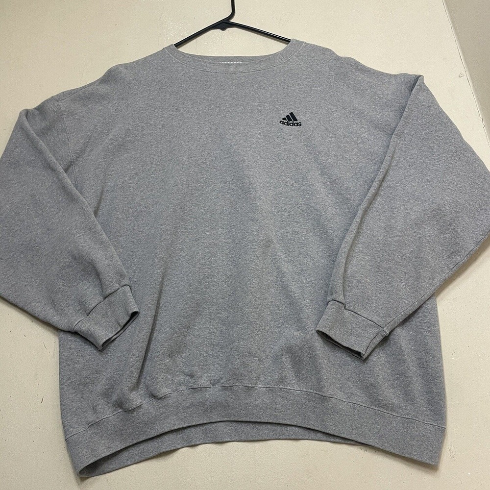 Adidas Sweatshirt Crewneck Pullover Grey Size XLarge Vintage Flag Tag